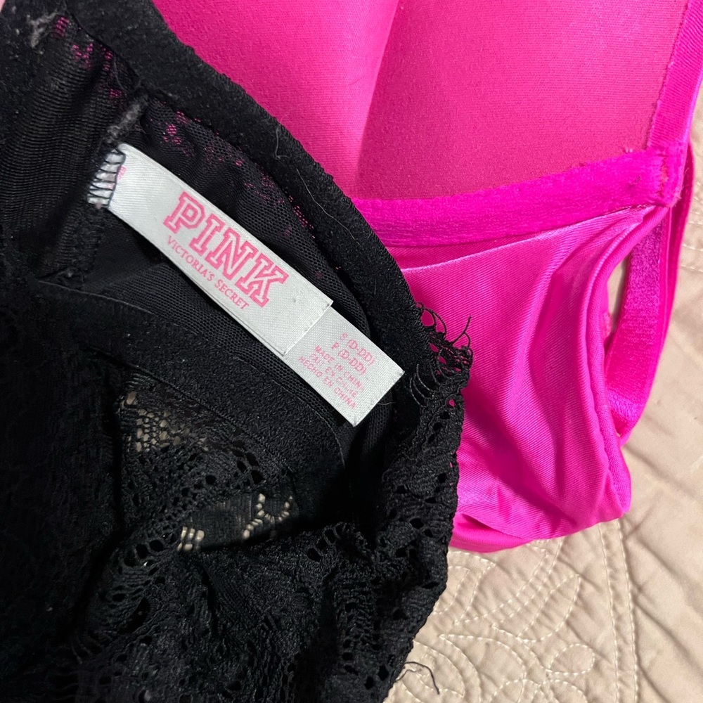 Victoria's Secret Black and Pink Bras Intimates Collection 32D - Picture 3 of 4